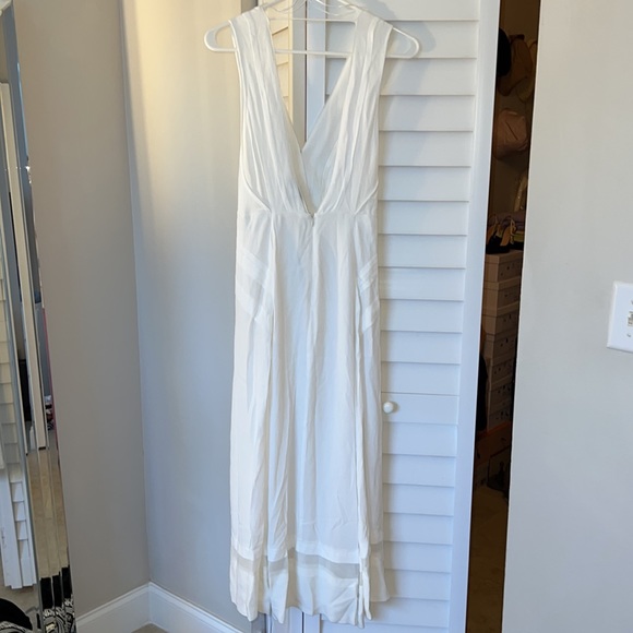 REISS Marcella Split Front Beach Midi Dress In White - Picture 10 of 12